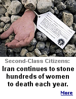 The woman is buried up to her chest, and then stones are thrown at her -- large enough to cause pain, but not big enough to immediately kill her.